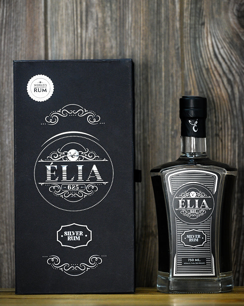 Élia625 Silver Rum bottle and presentation box